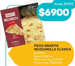 Supermercados Tadicor Sibarita mozzarella pizza clásica oferta