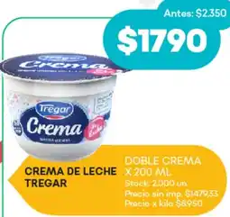 Supermercados Tadicor Tregar crema de leche oferta