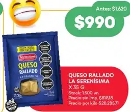 Supermercados Tadicor La serenísima queso rallado oferta