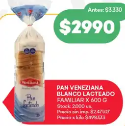 Supermercados Tadicor Pan veneziana blanco lacteado familiar oferta