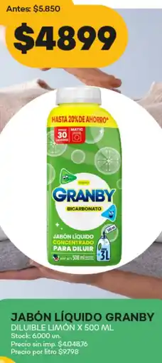 Supermercados Tadicor Granby jabón líquido diluible limón oferta