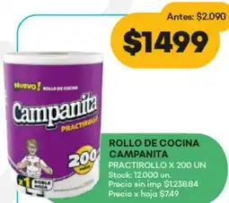 Supermercados Tadicor Campanita rollo de cocina practirollo oferta