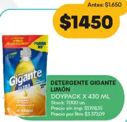 Supermercados Tadicor Gigante detergente limón doypack oferta