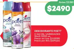 Supermercados Tadicor Poett desodorante variedades oferta