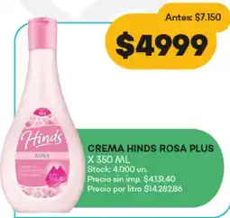 Supermercados Tadicor Hinds crema rosa plus oferta