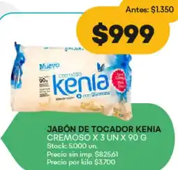Supermercados Tadicor Kenia jabón de tocador cremoso oferta