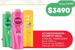 Supermercados Tadicor sedal acondicionador / shampoo oferta