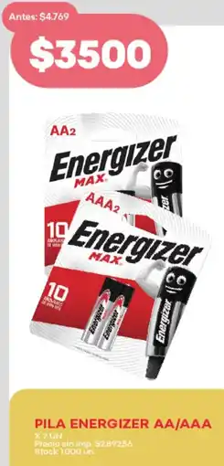 Supermercados Tadicor Energizer aa/aaa pila oferta