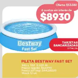 Supermercados Tadicor bestway fast set pileta oferta