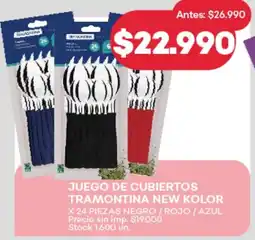 Supermercados Tadicor Juego de cubiertos tramontina new kolor oferta