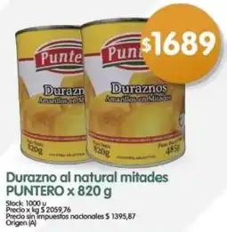 Supermercados Buenos Días Puntero durazno al natural mitades oferta