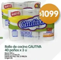 Supermercados Buenos Días Cautiva rollo de cocina oferta