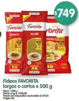 Supermercados Buenos Días Favorita fideos largos o cortos oferta