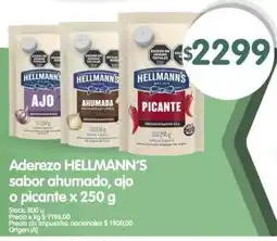 Supermercados Buenos Días Hellmann's aderezo sabor ahumado, ajo o picante oferta
