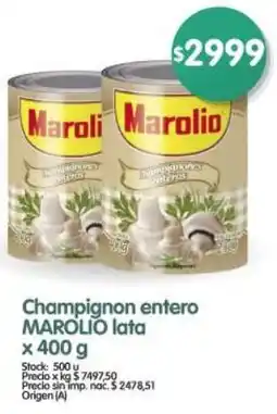 Supermercados Buenos Días Marolio champignon entero lata oferta