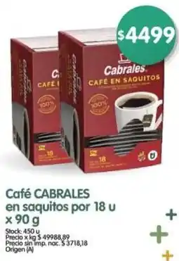 Supermercados Buenos Días Cabrales café en saquitos por oferta