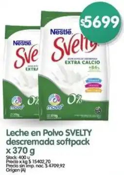 Supermercados Buenos Días Svelty leche en polvo descremada softpack oferta