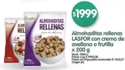 Supermercados Buenos Días Lasfor almohaditas rellenas con crema de avellana o frutilla oferta
