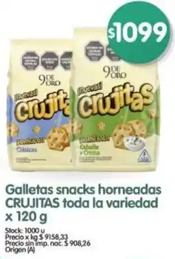 Supermercados Buenos Días Crujitas galletas snacks horneadas toda la variedad oferta