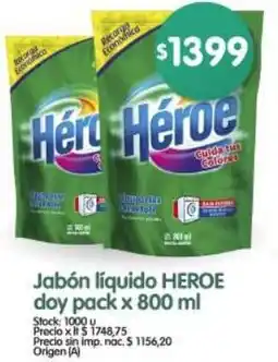 Supermercados Buenos Días Héroe jabón líquido doy pack oferta