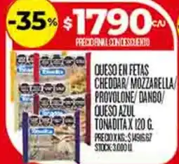 Supermercados DIA Queso en fetas cheddar/mozzarella oferta