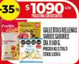 Supermercados DIA Dia galletitas rellenas oferta