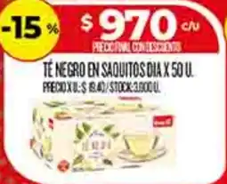 Supermercados DIA Dia te negro en saquitos oferta
