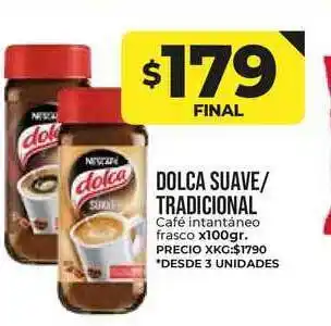 Supermayorista Vital Dolca Suave Tradicional Café intantáneo frasco x 100gr oferta