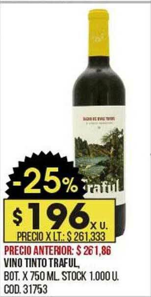 Coto Vino Tinto Traful oferta