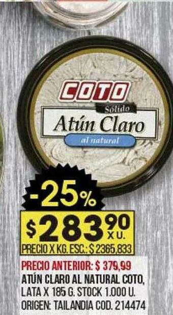 Coto Atún Claro Al Natural Coto oferta