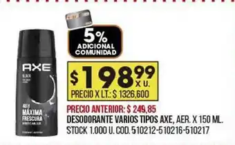Coto Desodorante Varios Tipos Axe oferta