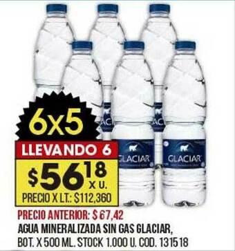Coto Agua Mineralizada Sin Gas Glaciar oferta
