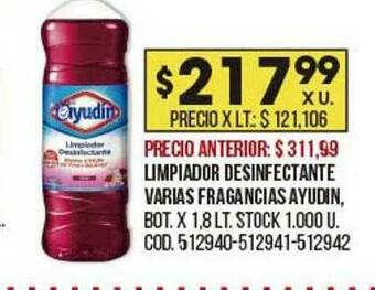 Coto Limpiador Desinfectante Varias Fragancias Ayudin oferta