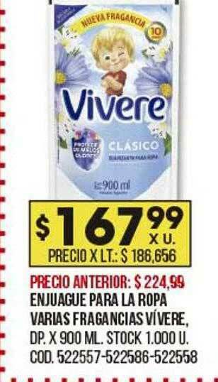 Enjuague Para La Ropa Varias Fragancias Vivere