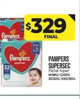Supermayorista Vital Pampers Supersec Pañal Hiper M48U-C40U XG32U-XXG30U oferta