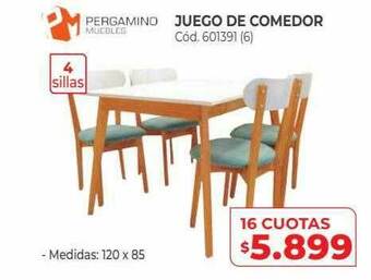 Naldo Lombardi Juego De Comedor Pergamino oferta