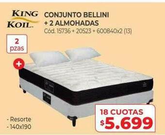 Naldo Lombardi King Koil Conjunto Bellini + 2 Almohadas oferta