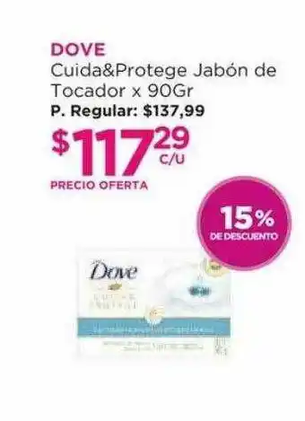 Punto de Salud Dove Cuida & Protege Jabón De Tocador 15% De Descuento oferta
