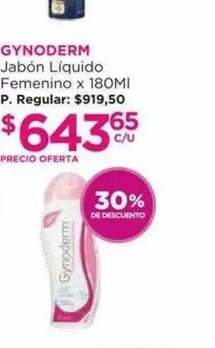 Punto de Salud Gynoderm Jabón Líquido Femenino 30% De Descuento oferta