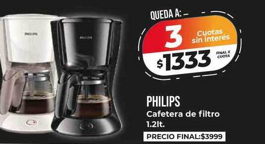Philips Cafetera de filtro 1.2lt. oferta en Supermayorista Vital