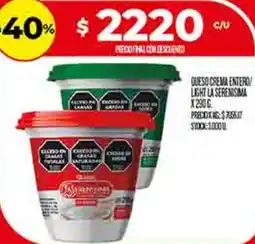 Supermercados DIA La serenisima queso crema entero/light oferta