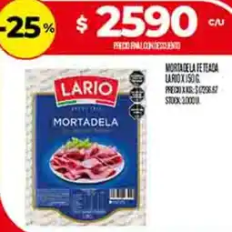 Supermercados DIA Lario mortadela oferta
