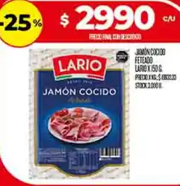 Supermercados DIA Lario jamón cocido feteado oferta