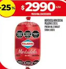 Supermercados DIA Paladini mortadela mini bocha oferta