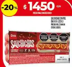 Supermercados DIA Dia salchichas sin pill oferta