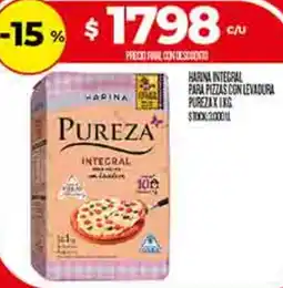 Supermercados DIA Pureza harina integral para pizzas con levadura oferta