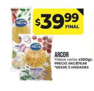 Supermayorista Vital Arcor Fideos Varios x500gr oferta