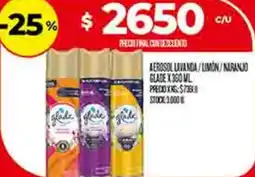 Supermercados DIA Glade aerosol lavanda/limon/naranjo oferta