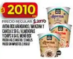 Supermercados DIA Avena box arandanos/manzanay canelax 596/almendras y chips oferta