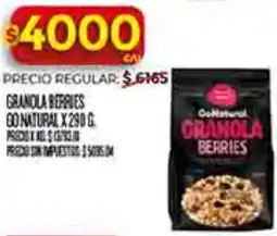 Supermercados DIA Go natural granola berries oferta